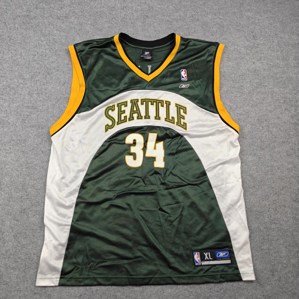 Vintage Seattle Supersonics Jersey Mens XL Green NBA Ray Allen 34 Reebok